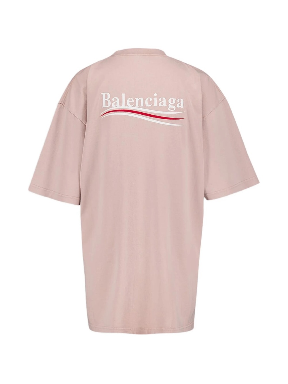 Balenciaga Logo Embroidered Oversized T-Shirt Pink XXS